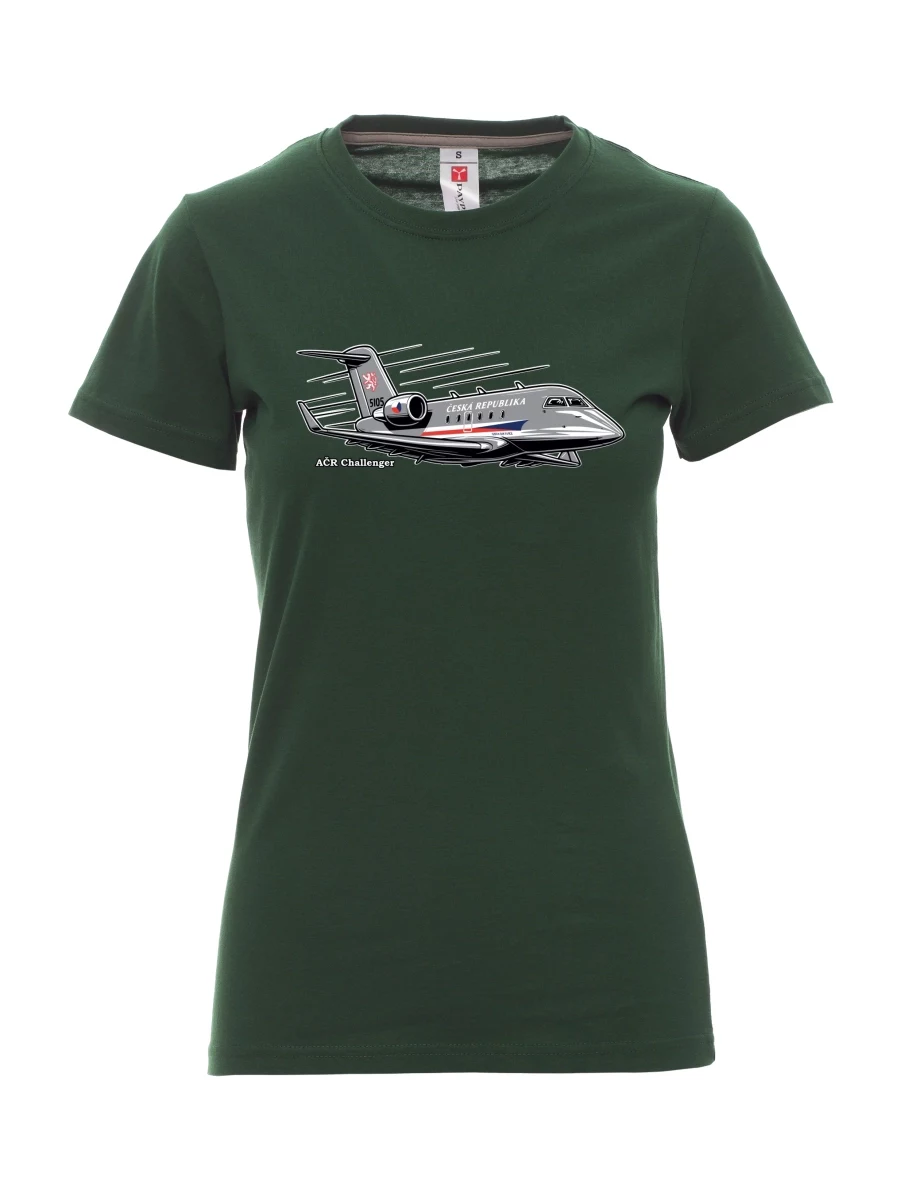 Dunkelgrün T-Shirt für Damen Flugzeug AČR Challenger