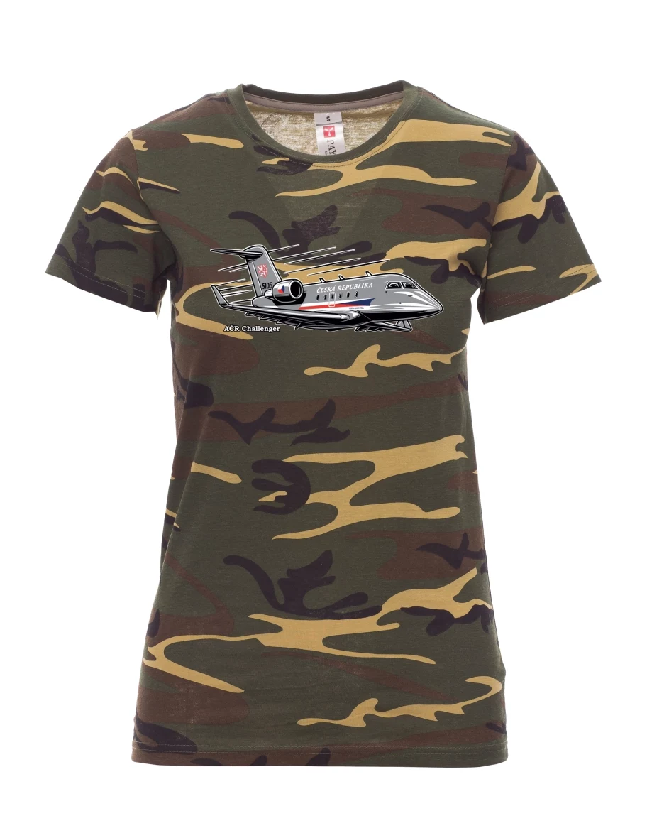 Tarnung T-Shirt für Damen Flugzeug AČR Challenger