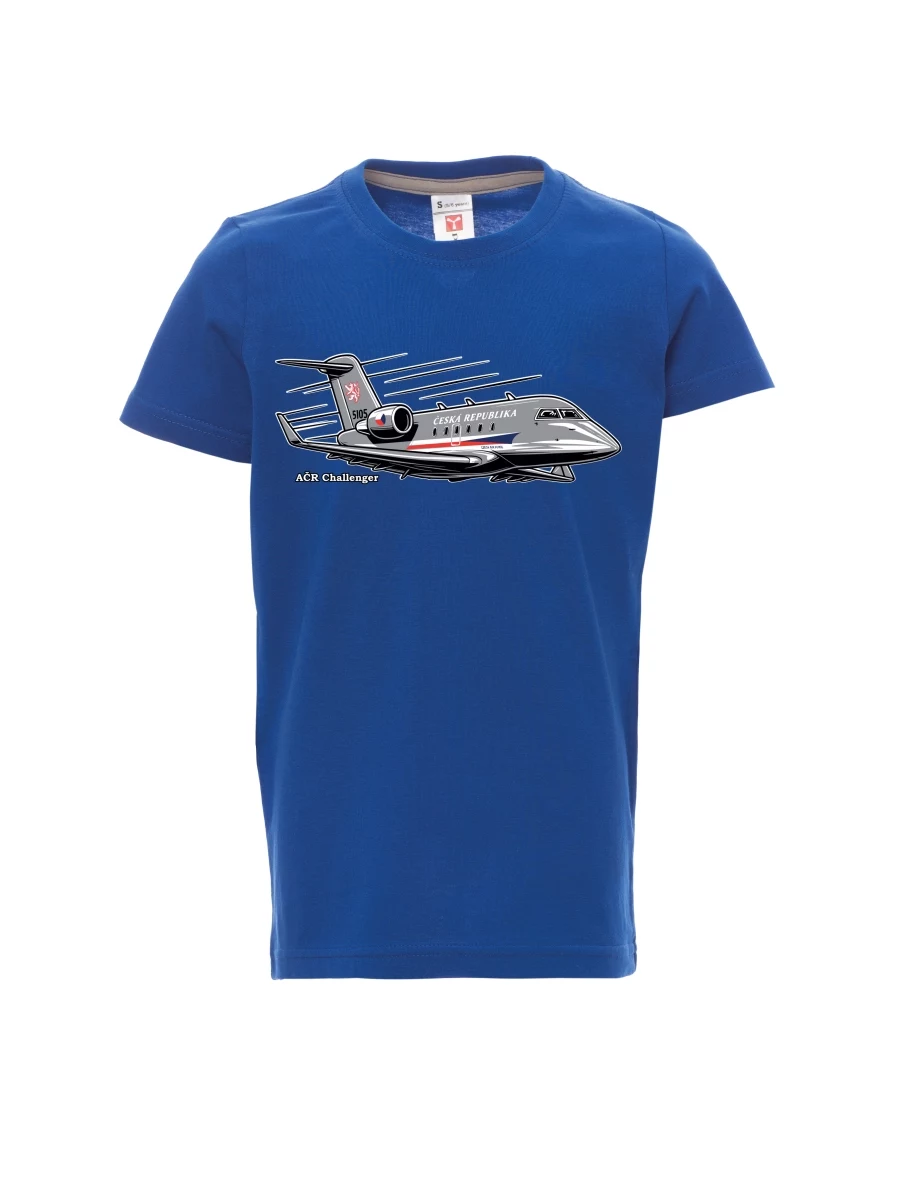 Blaues Kinder T-Shirt Flugzeug AČR Challenger
