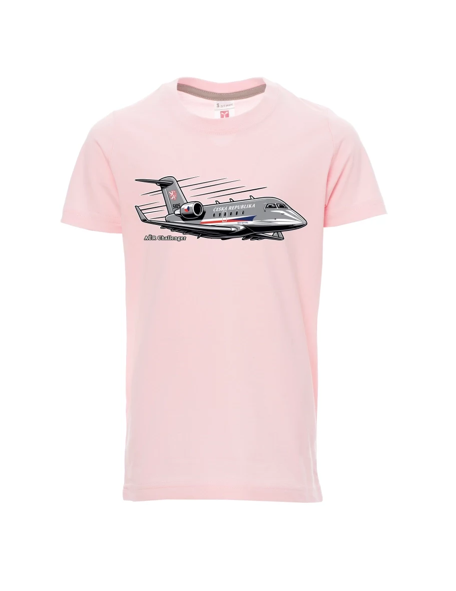 Hell-Pink Kinder T-Shirt Flugzeug AČR Challenger