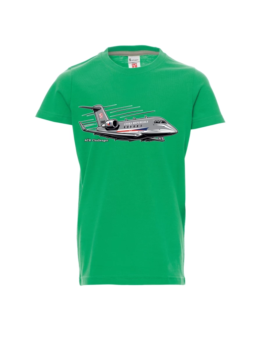 Grünes Kinder T-Shirt Flugzeug AČR Challenger