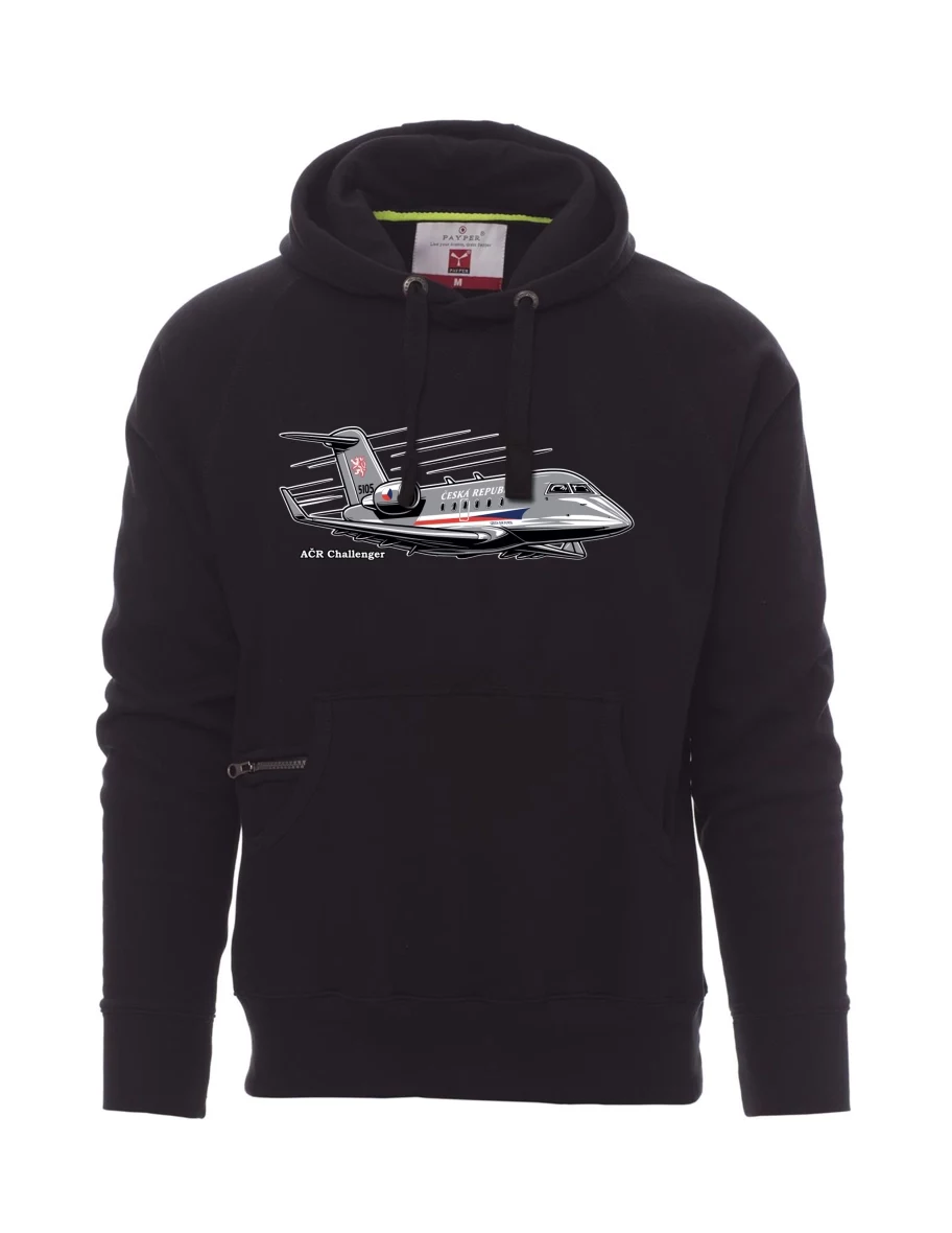 Schwarzes Sweatshirt für Männer Flugzeug AČR Challenger