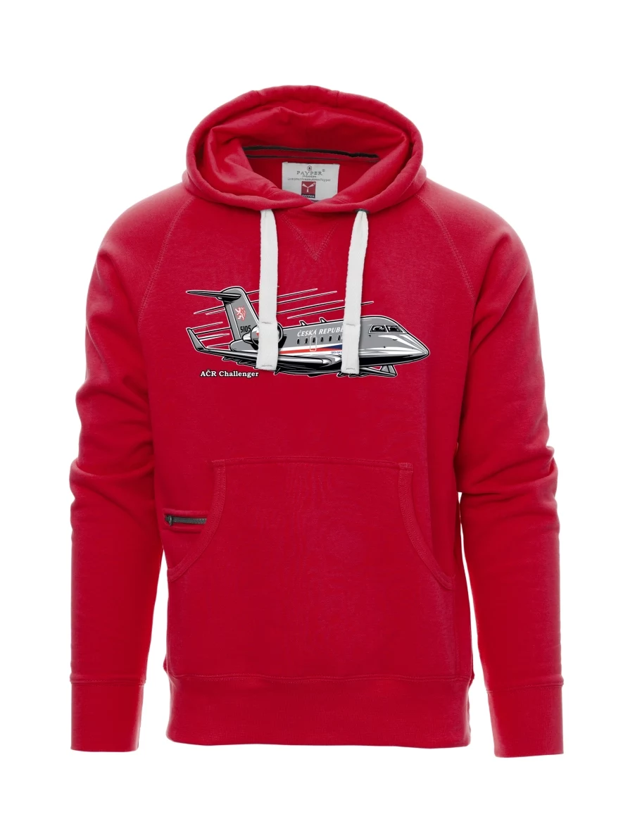 Rotes Sweatshirt für Männer Flugzeug AČR Challenger