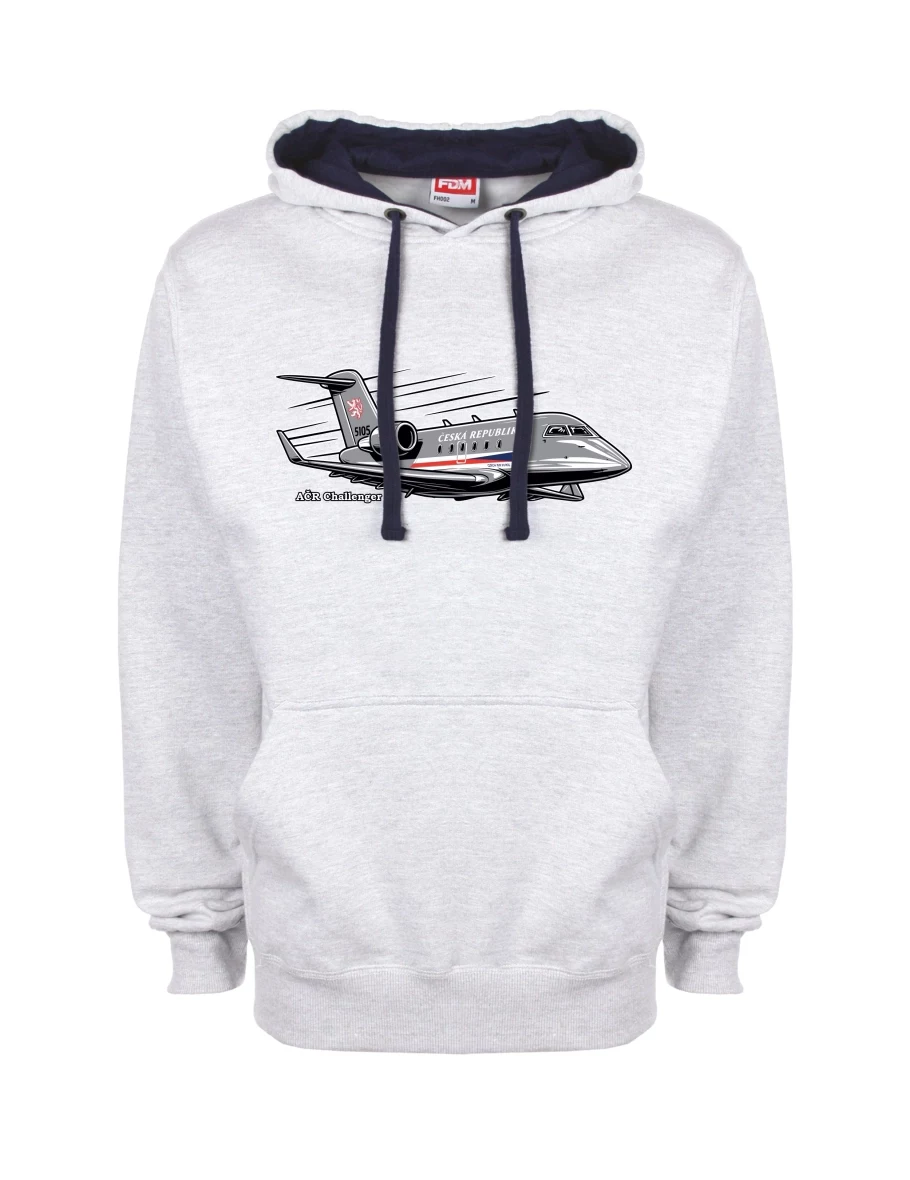 Blau-graues Sweatshirt Flugzeug AČR Challenger