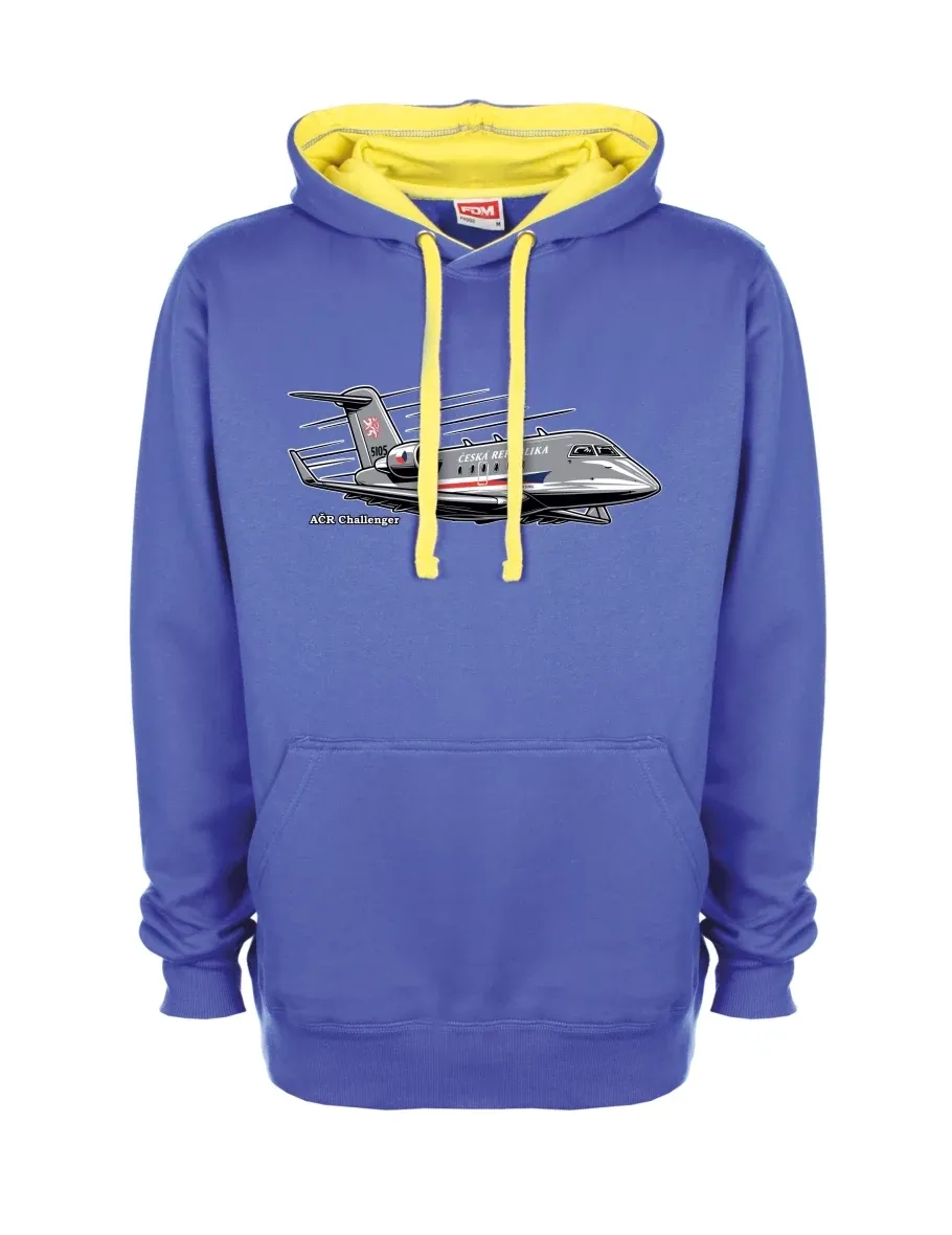 Gelb-blaues Sweatshirt Flugzeug AČR Challenger
