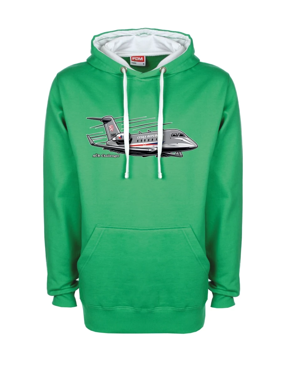 Weiß-grünes Sweatshirt Flugzeug AČR Challenger