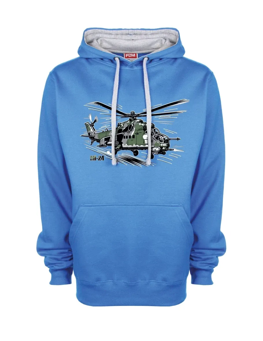 Grau-blaues Sweatshirt Hubschrauber Mi-24