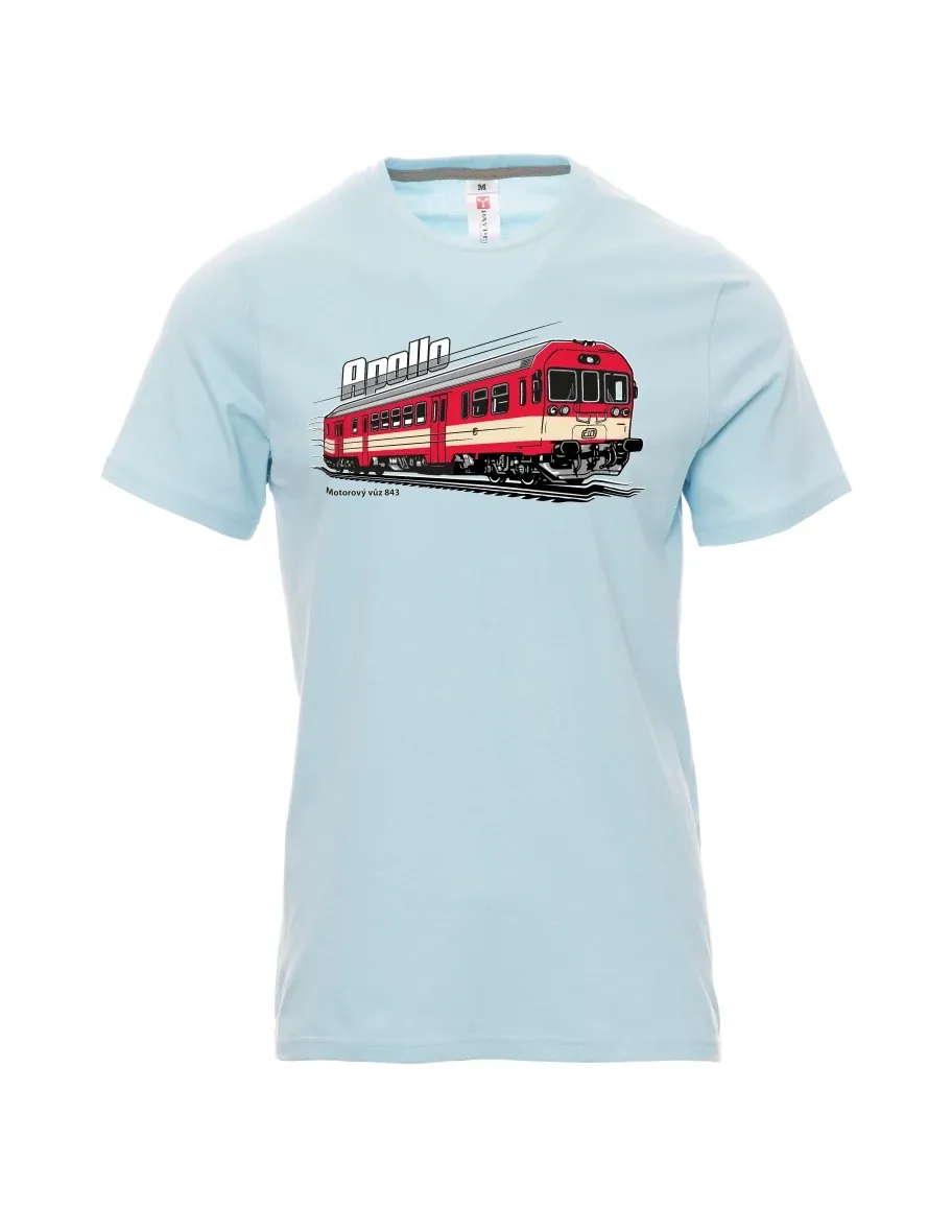 Blassblaues T-Shirt für Männer Triebwagen 843 „Apollo“