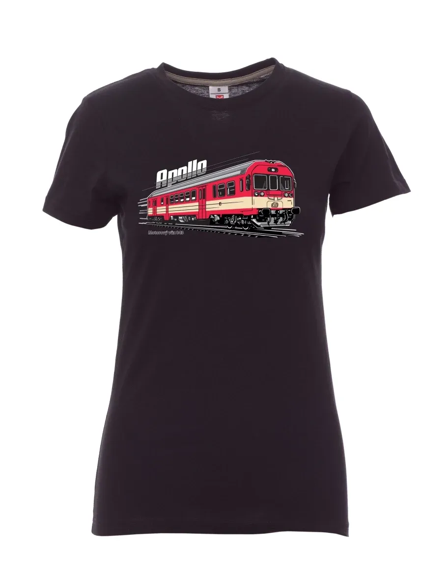 Schwarzes T-Shirt für Damen Triebwagen 843 „Apollo“