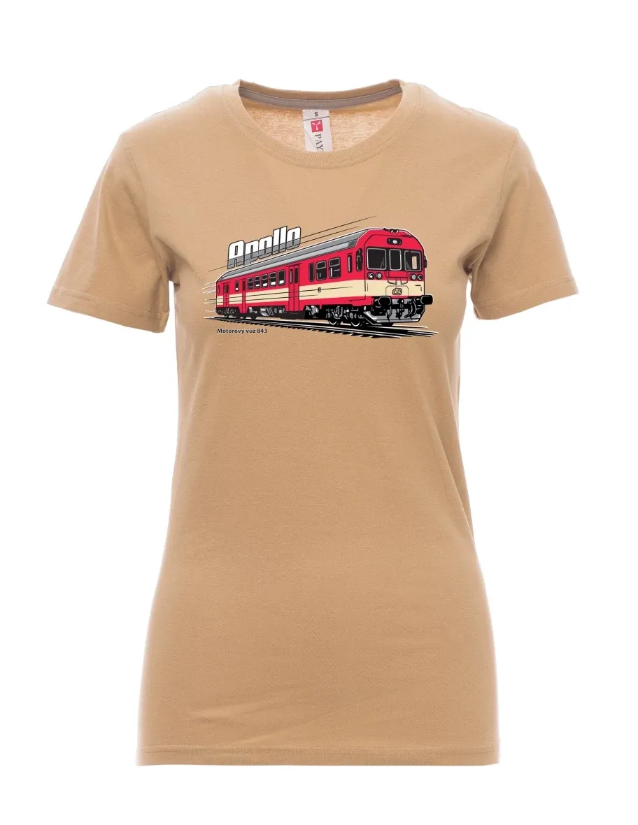 Braunes T-Shirt für Damen Triebwagen 843 „Apollo“