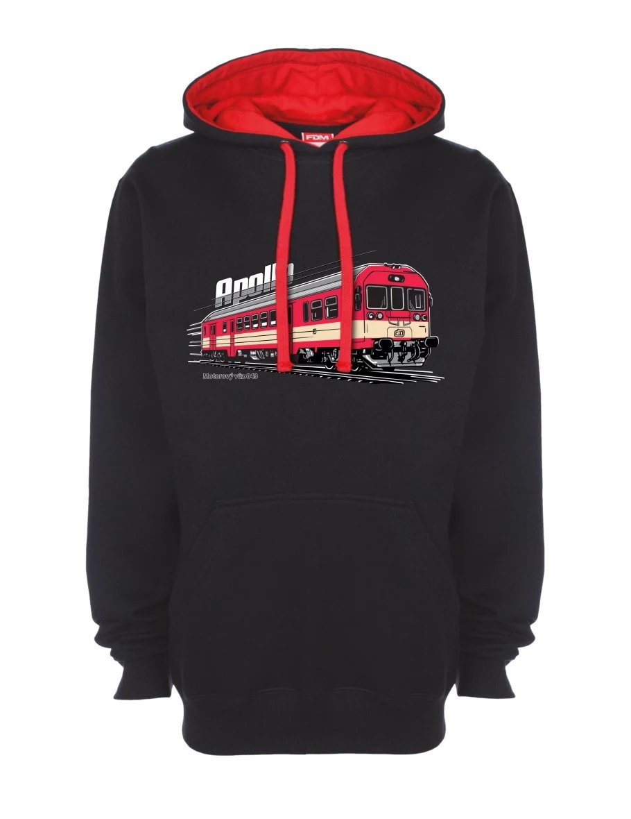 Rot-schwarzes Sweatshirt Triebwagen 843 „Apollo“