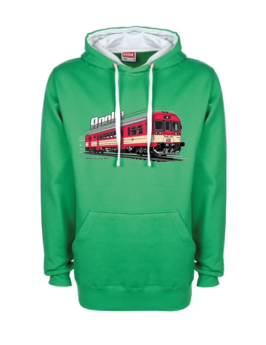 Weiß-grünes Sweatshirt Triebwagen 843 „Apollo“