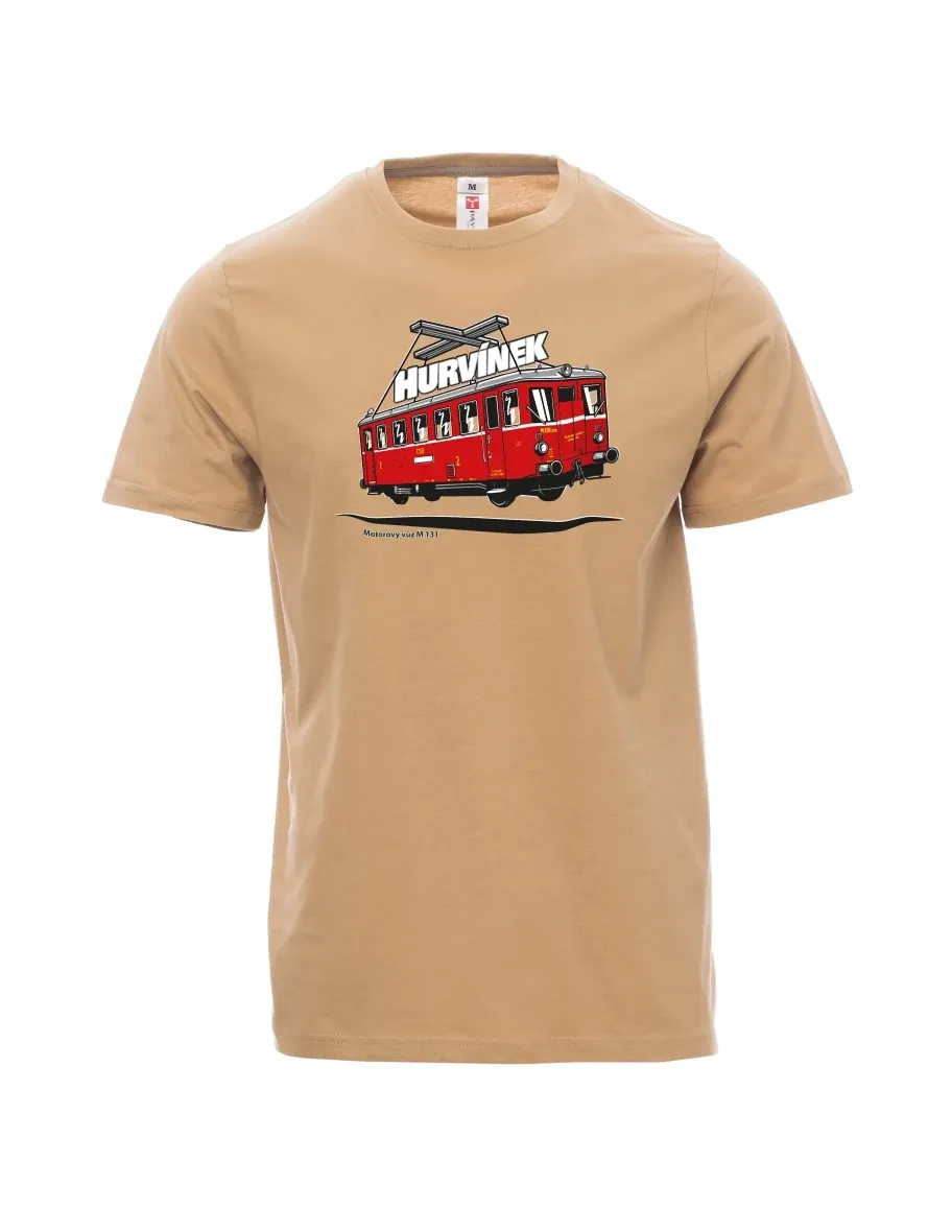 Braunes T-Shirt für Männer Triebwagen M 131 „Hurvínek“