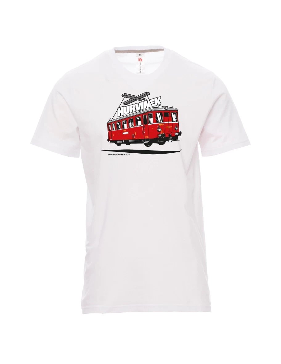 Weißes T-Shirt für Männer Triebwagen M 131 „Hurvínek“