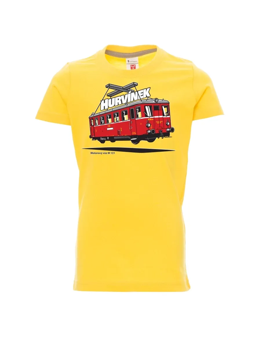 Gelbes Kinder T-Shirt Triebwagen M 131 „Hurvínek“