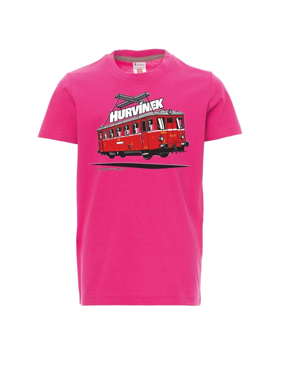 Rosa Kinder T-Shirt Triebwagen M 131 „Hurvínek“