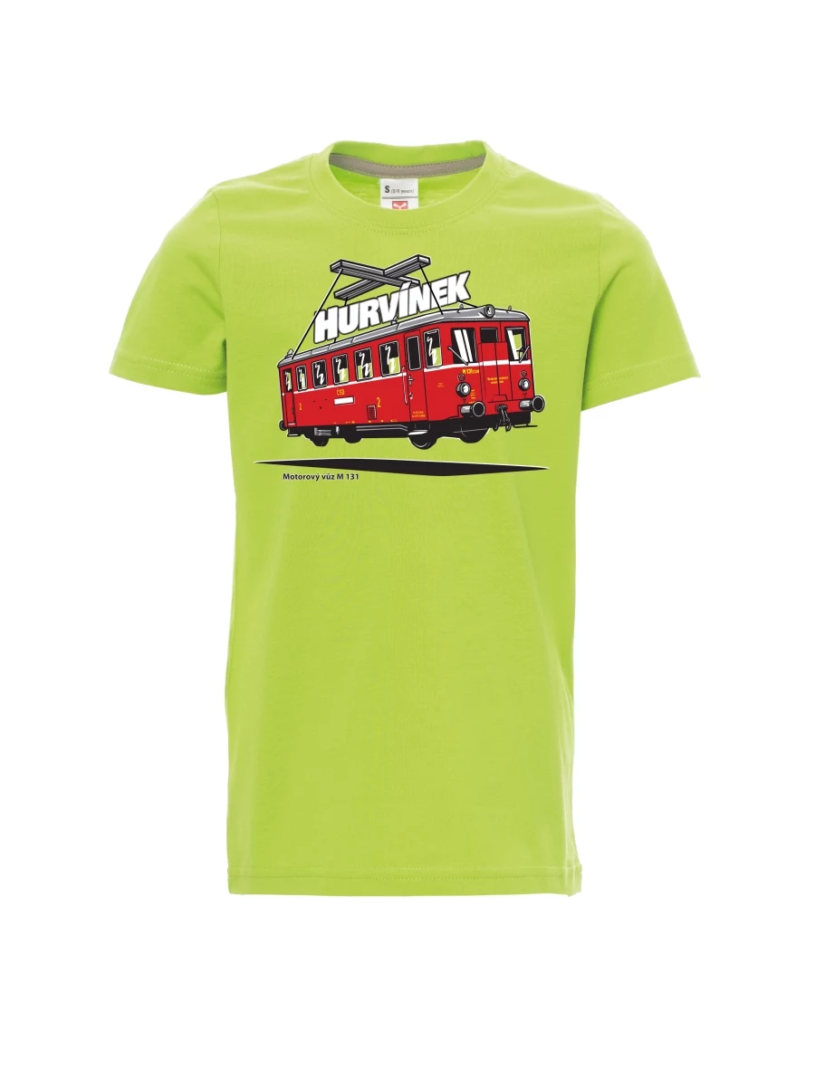 Hellgrünes Kinder T-Shirt Triebwagen M 131 „Hurvínek“