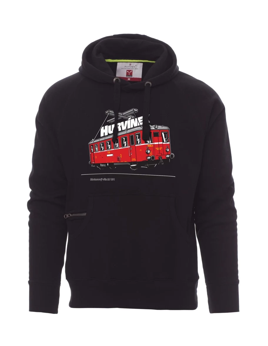 Schwarzes Sweatshirt für Männer Triebwagen M 131 „Hurvínek“