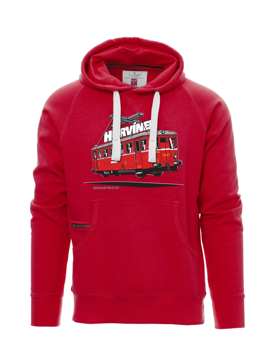 Rotes Sweatshirt für Männer Triebwagen M 131 „Hurvínek“