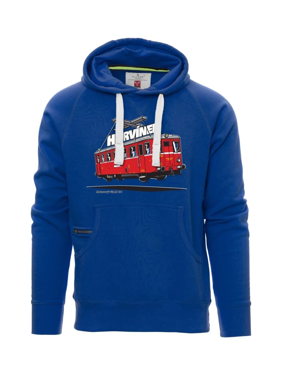 Blaues Sweatshirt für Männer Triebwagen M 131 „Hurvínek“