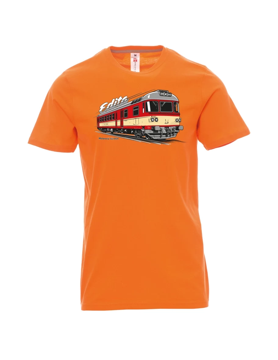 Orange T-Shirt für Männer Triebwagen 854