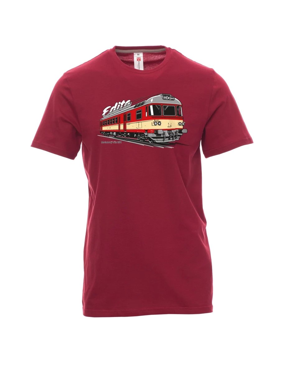 Dunkelrotes T-Shirt für Männer Triebwagen 854