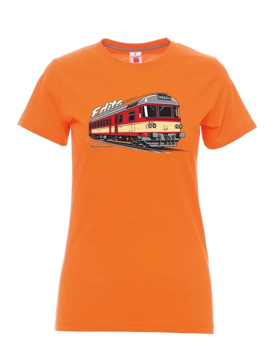 Orange T-Shirt für Damen Triebwagen 854