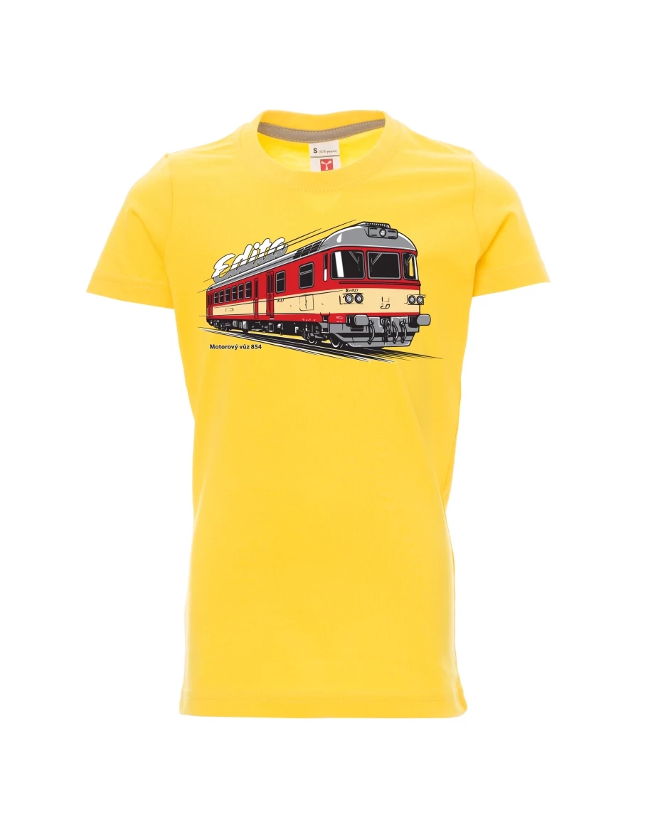 Gelbes Kinder T-Shirt Triebwagen 854
