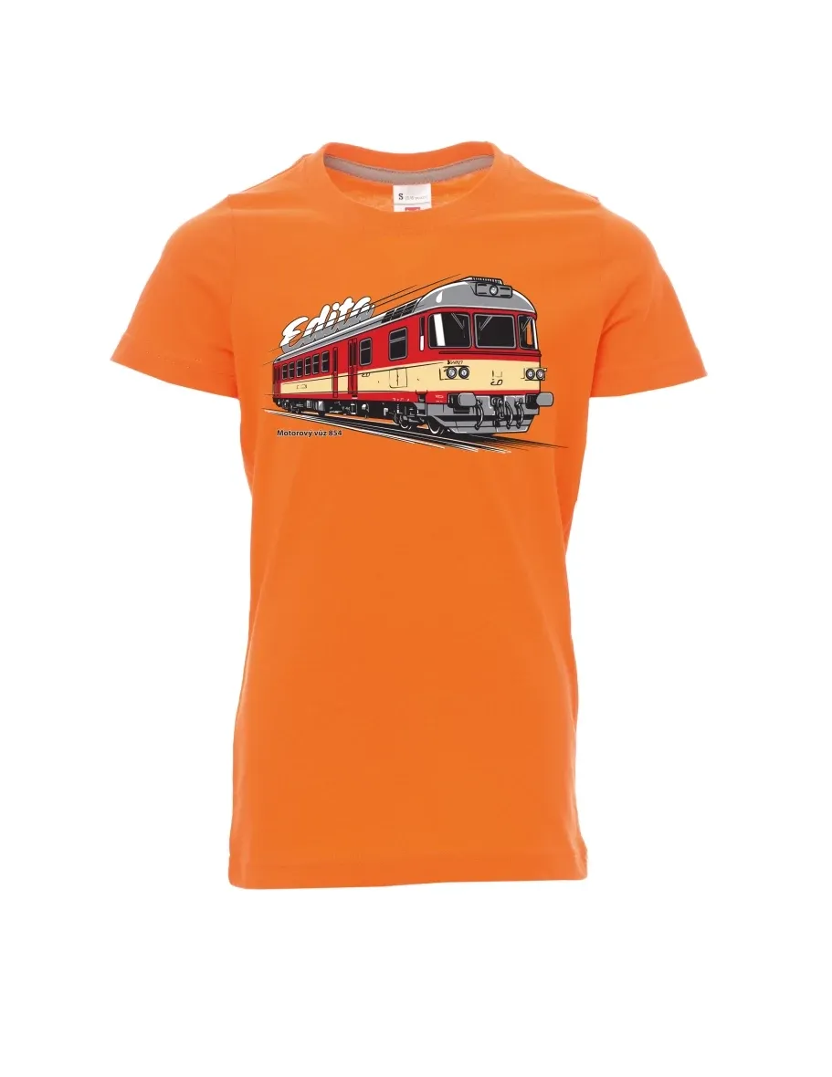 Orange Kinder T-Shirt Triebwagen 854