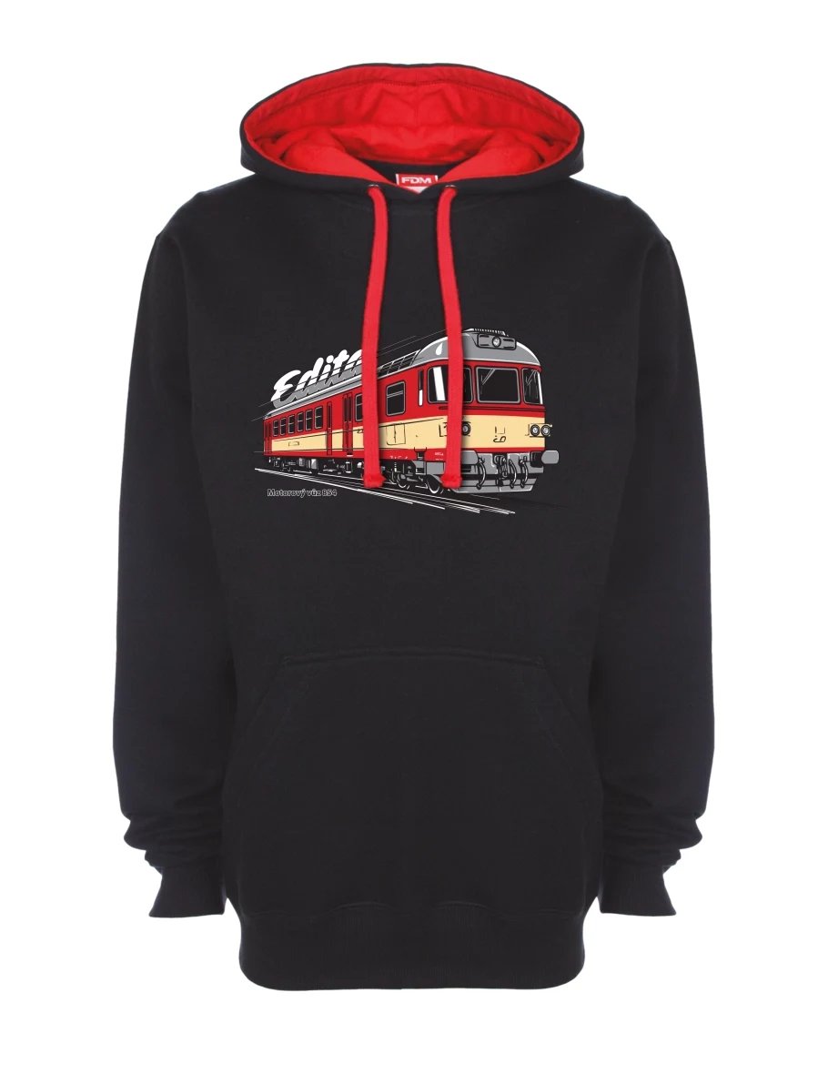 Rot-schwarzes Sweatshirt Triebwagen 854