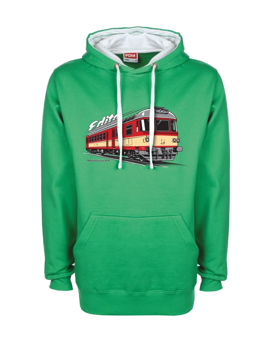 Weiß-grünes Sweatshirt Triebwagen 854