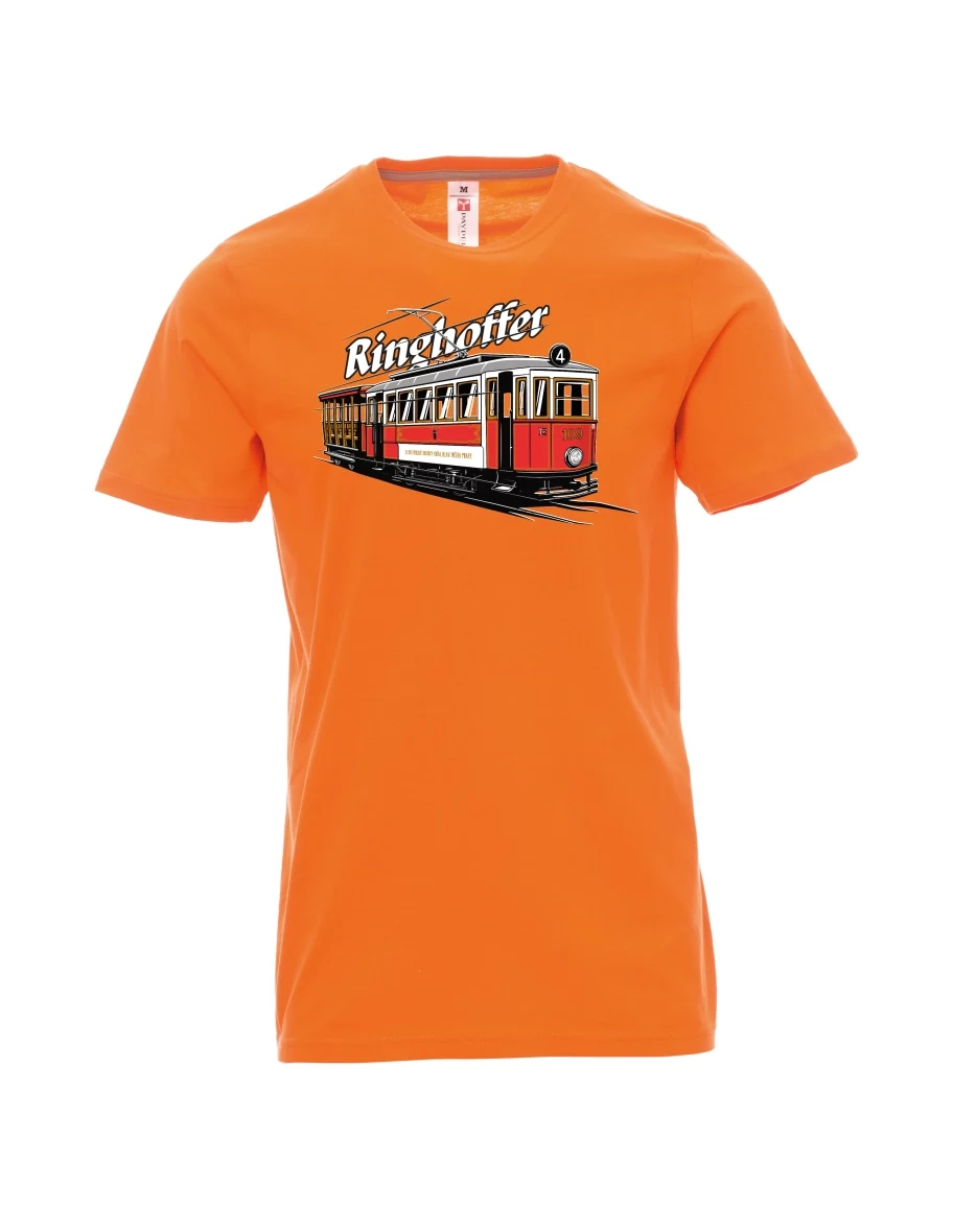 Orange T-Shirt für Männer Straßenbahn Ringhoffer
