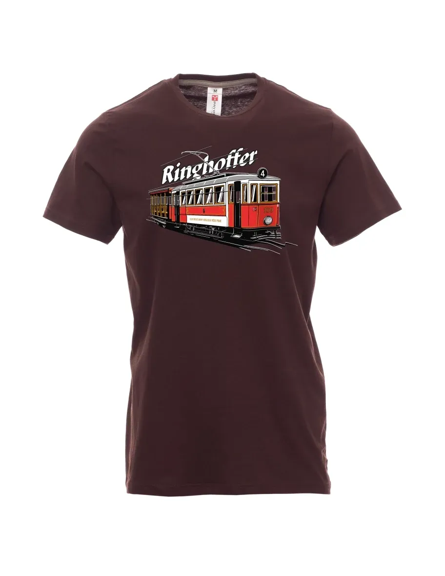 Dunkelbraun T-Shirt für Männer Straßenbahn Ringhoffer