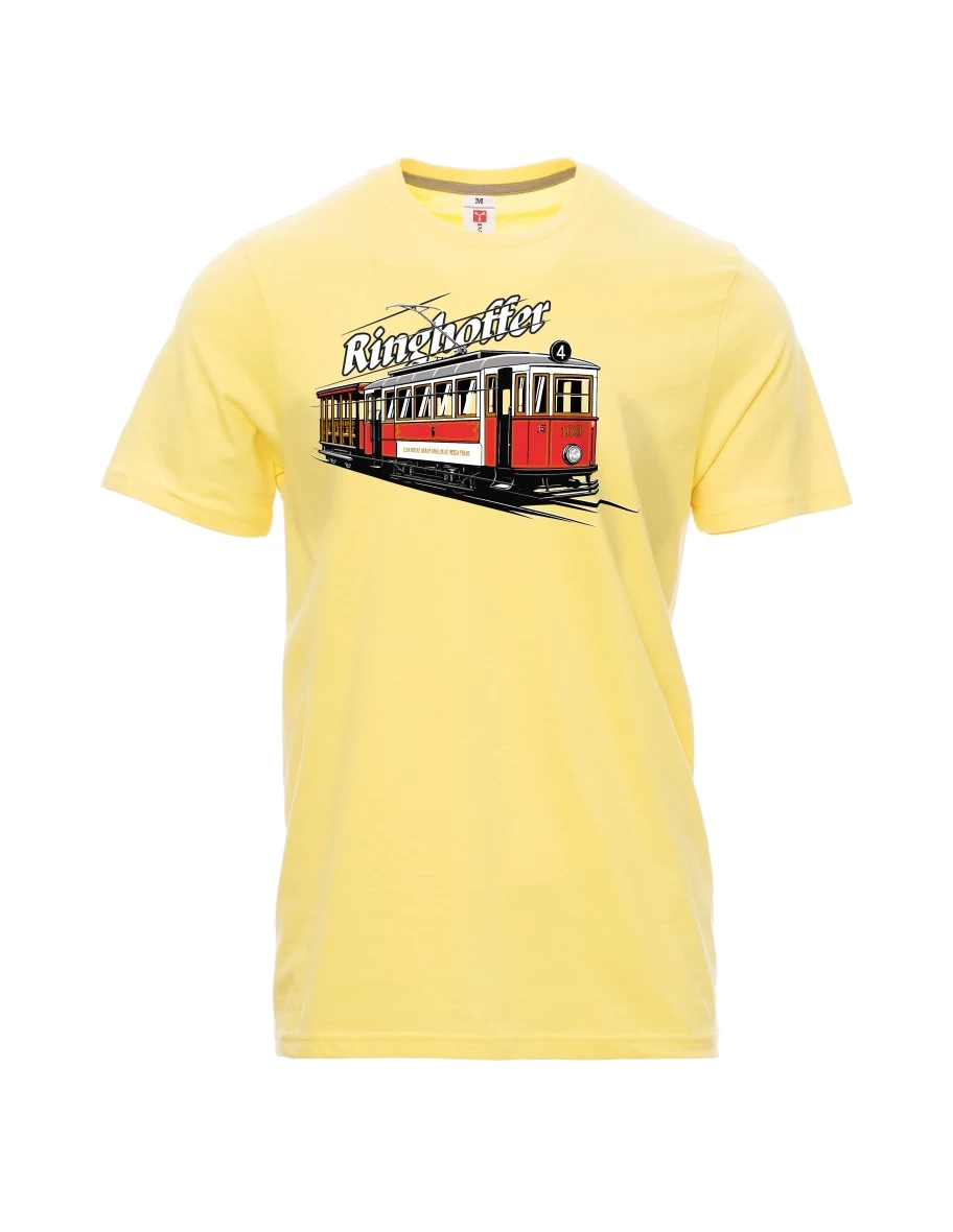 Hellgelb T-Shirt für Männer Straßenbahn Ringhoffer