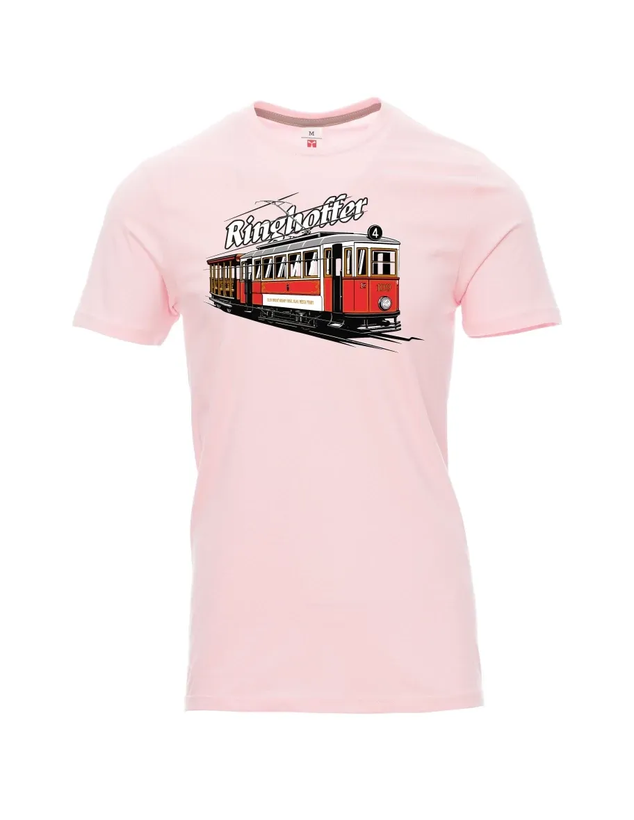 Hell-Pink T-Shirt für Männer Straßenbahn Ringhoffer