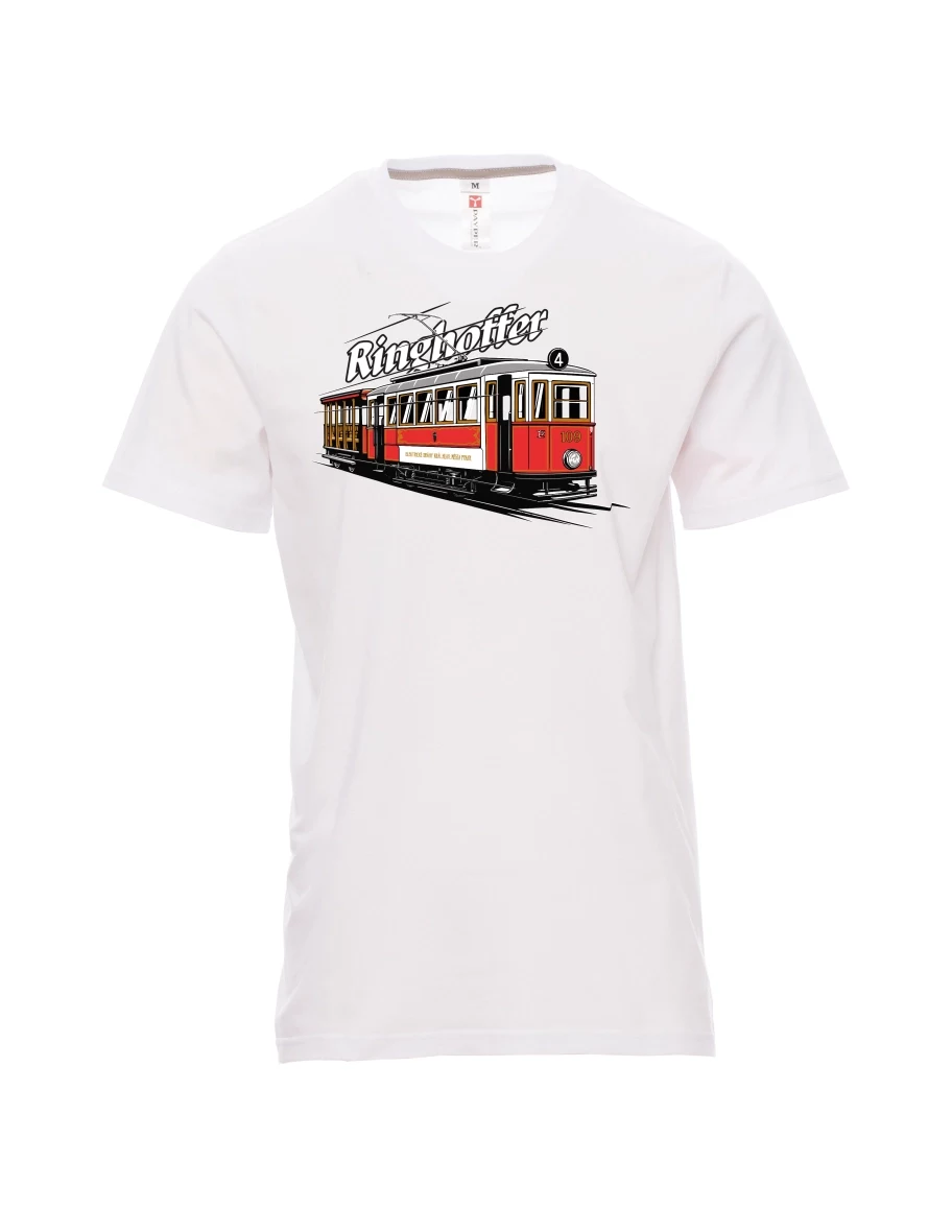 Weißes T-Shirt für Männer Straßenbahn Ringhoffer