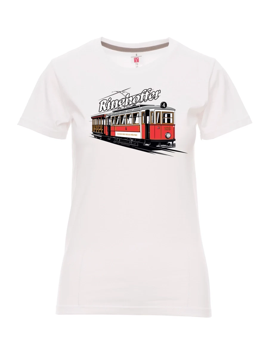 Weißes T-Shirt für Damen Straßenbahn Ringhoffer