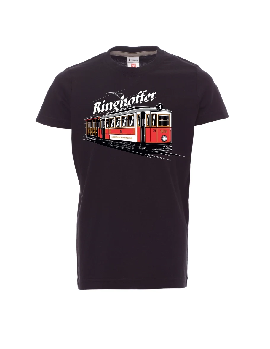 Schwarzes Kinder T-Shirt Straßenbahn Ringhoffer