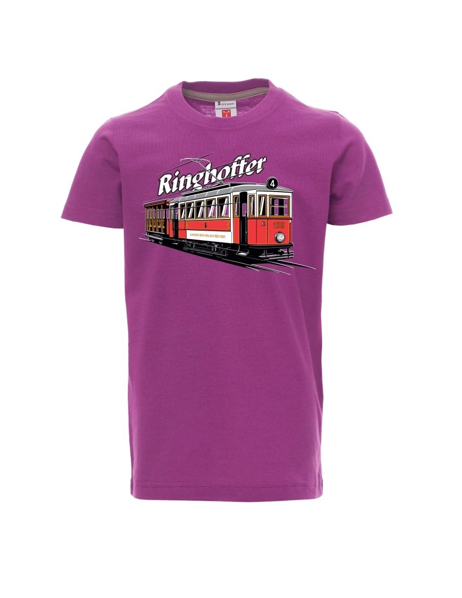 Violett Kinder T-Shirt Straßenbahn Ringhoffer