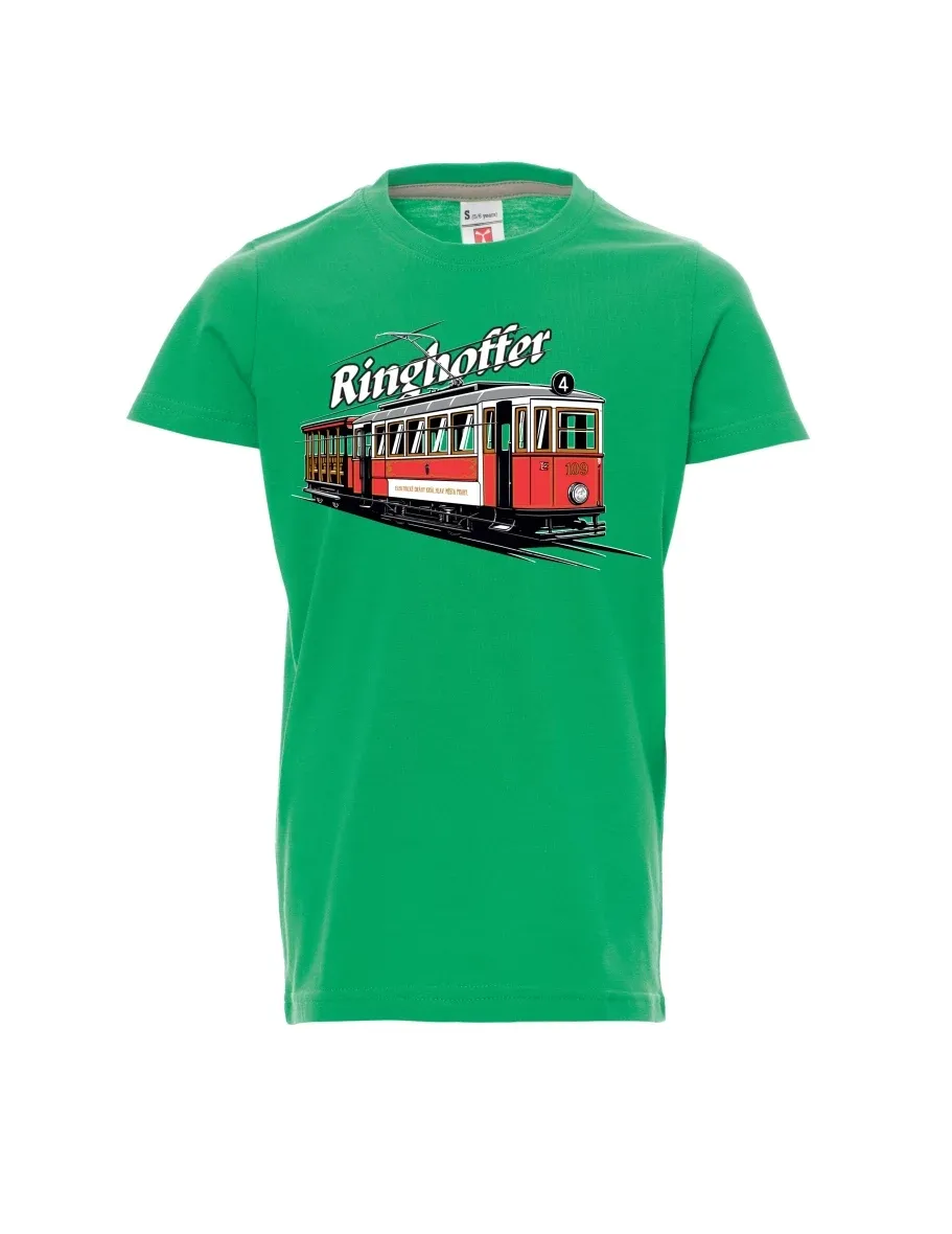 Grünes Kinder T-Shirt Straßenbahn Ringhoffer