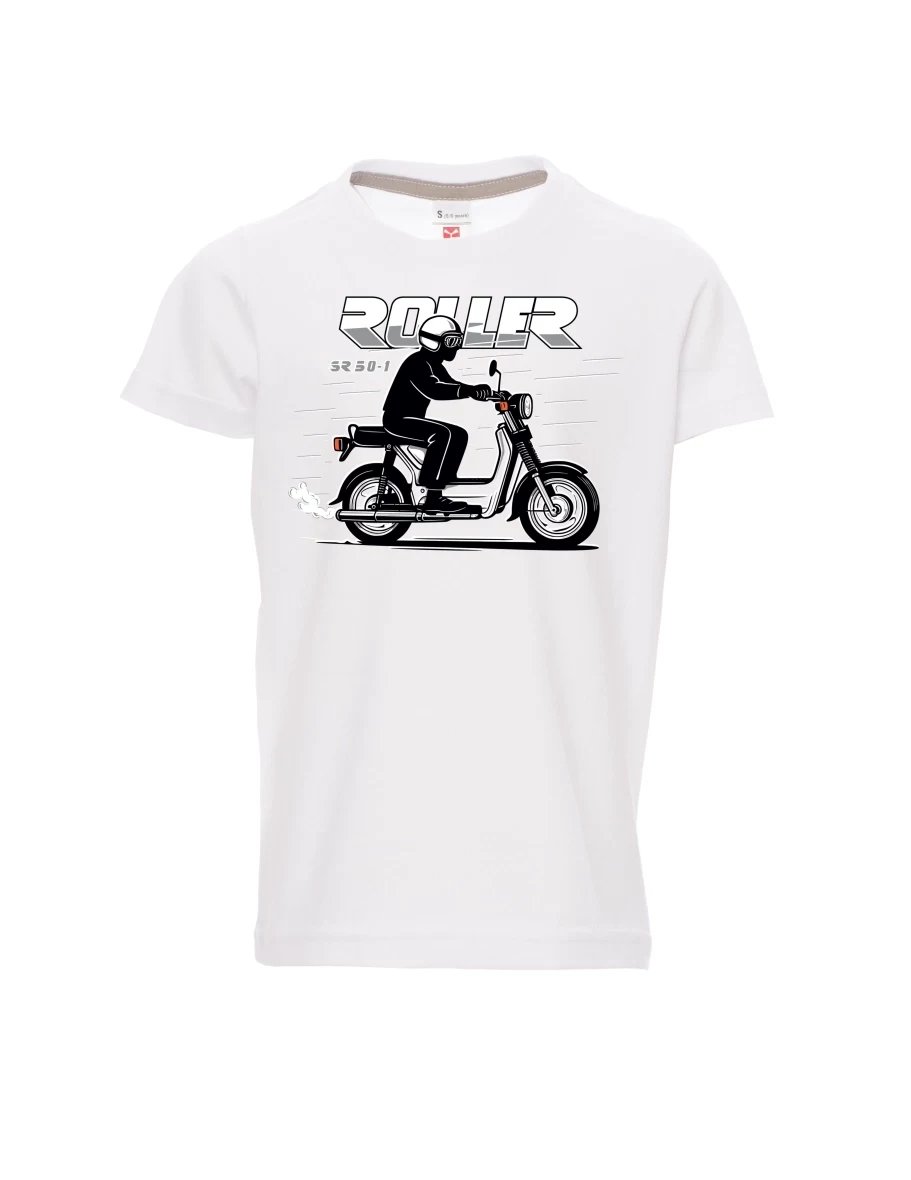 Weißes Kinder T-Shirt Motorroller SR 50/1 Roller