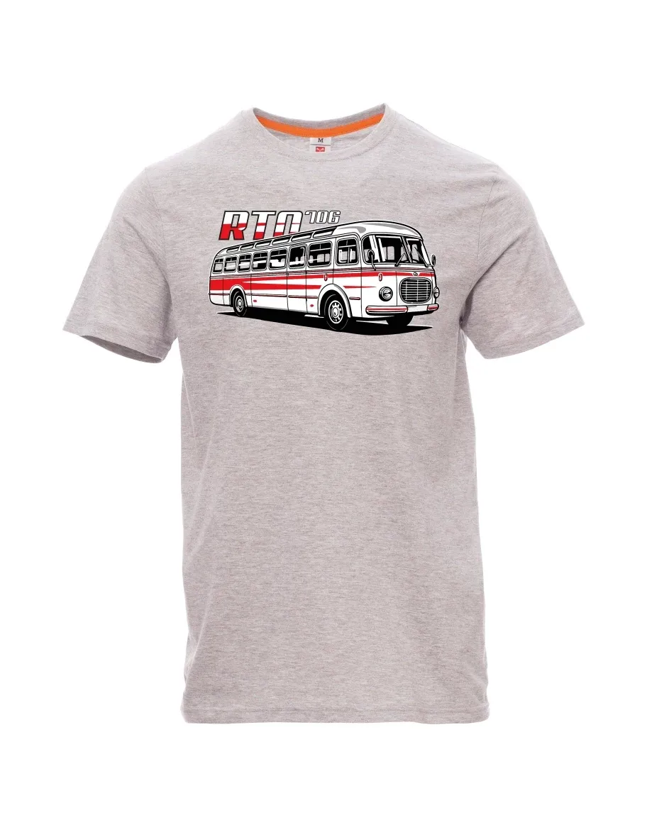 Grau melange T-Shirt für Männer Autobus RTO 706