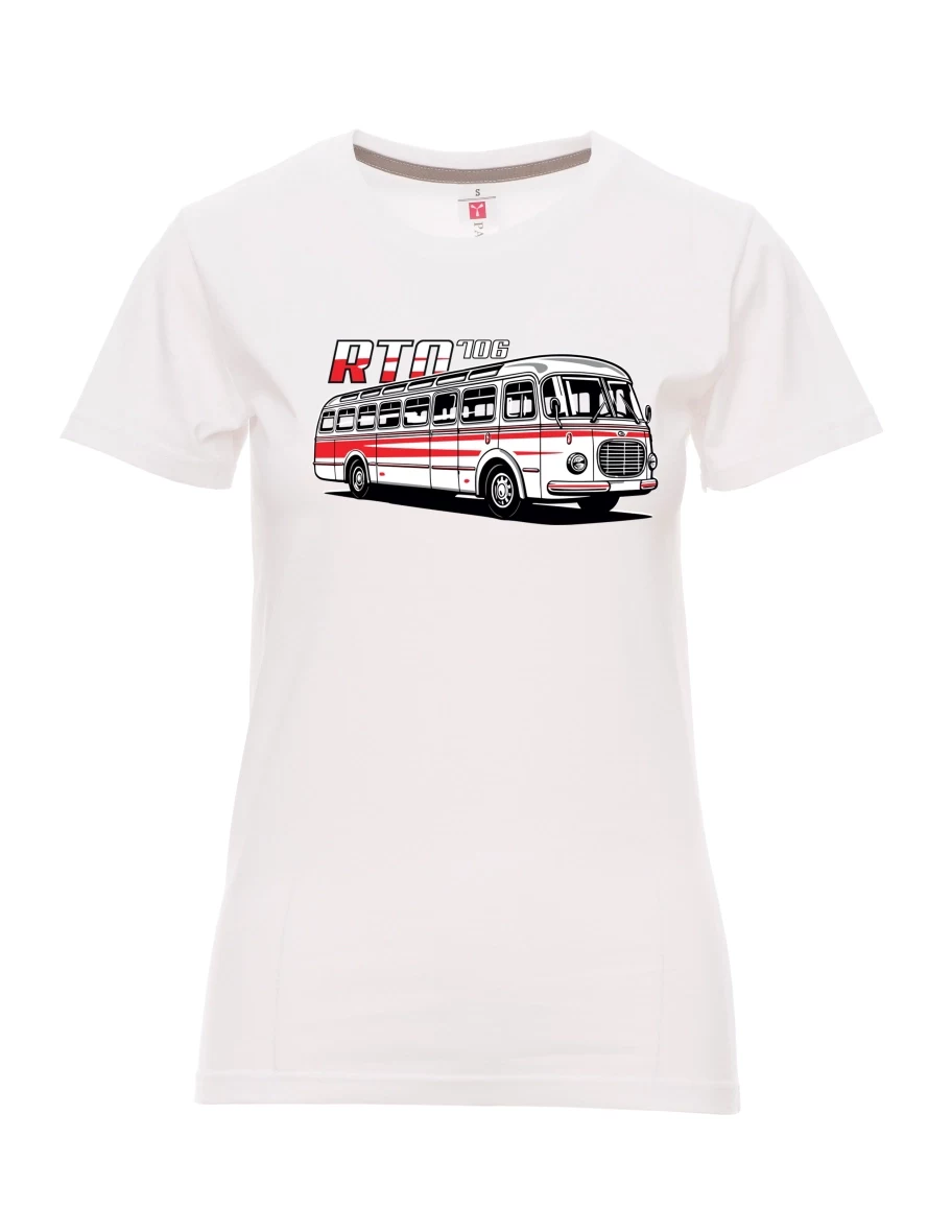 Weißes T-Shirt für Damen Autobus RTO 706
