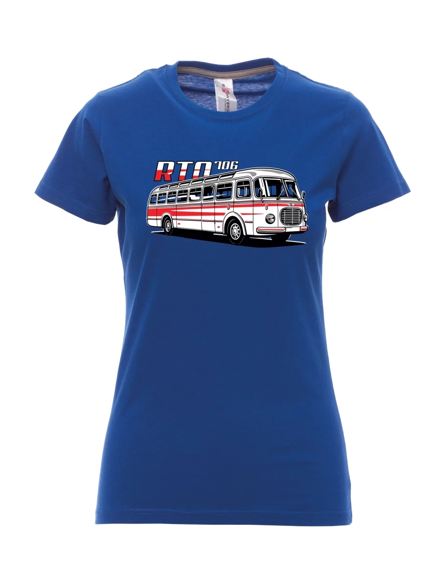 Königsblaues T-Shirt für Damen Autobus RTO 706