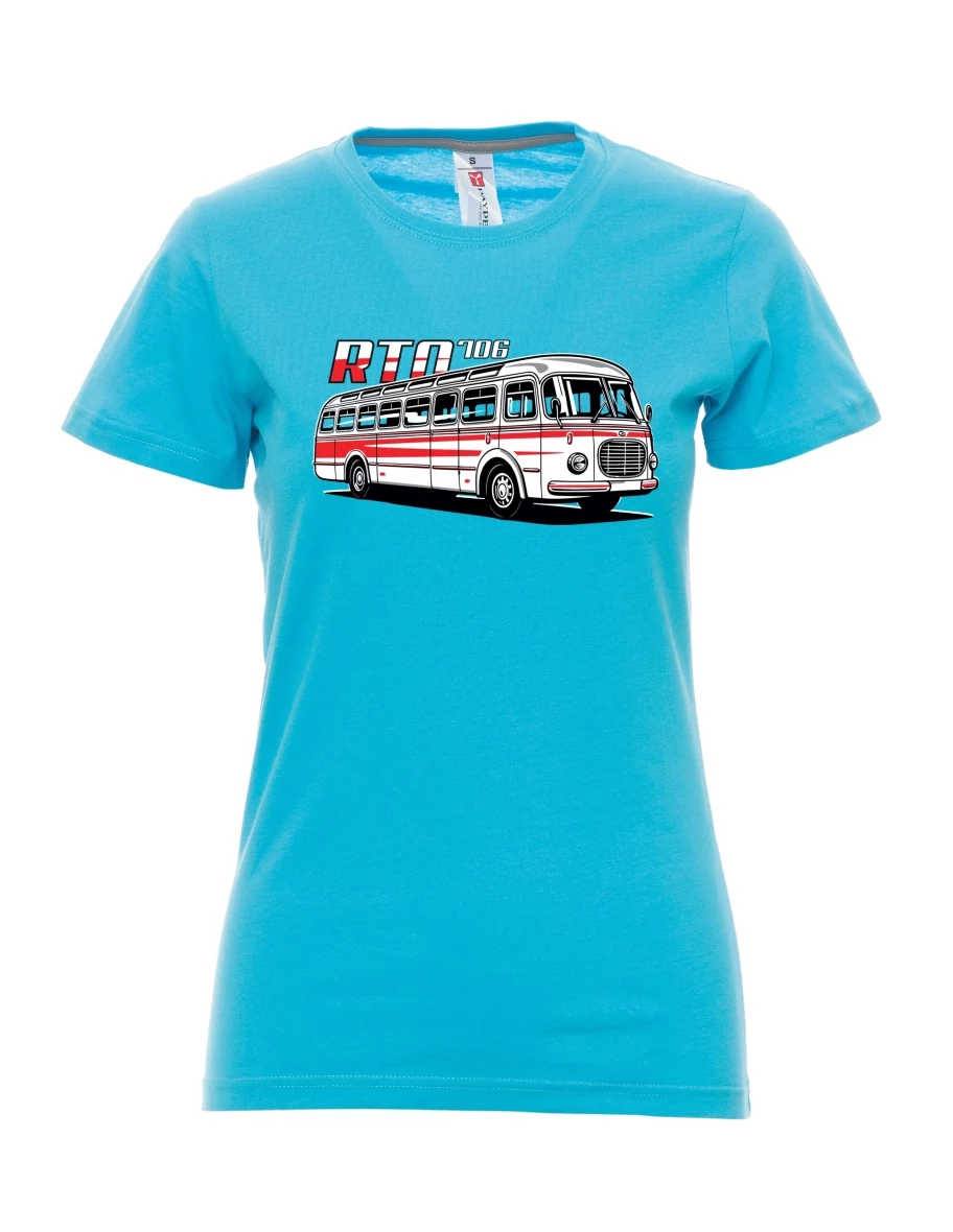 Atoll-blaues T-Shirt für Damen Autobus RTO 706
