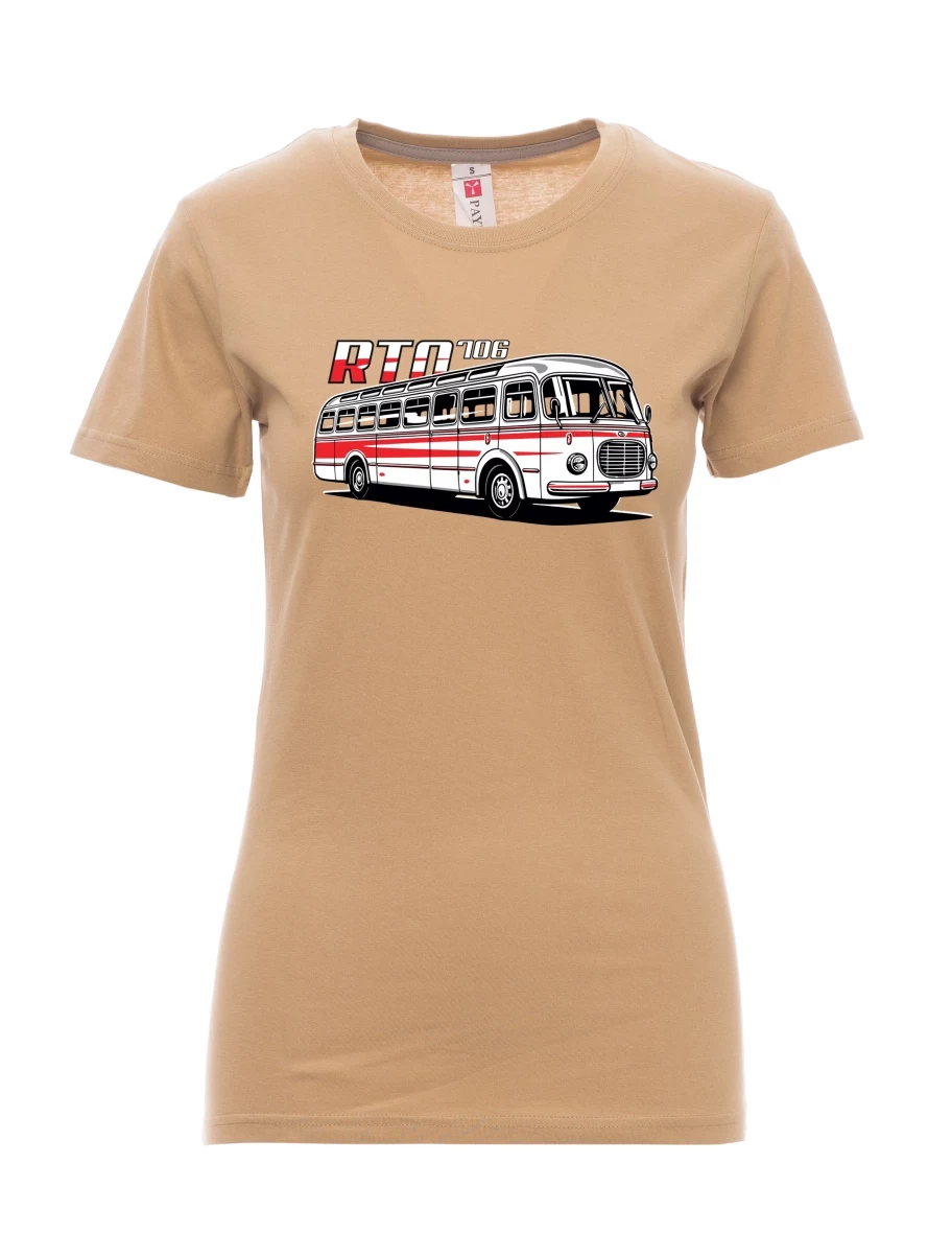 Braunes T-Shirt für Damen Autobus RTO 706