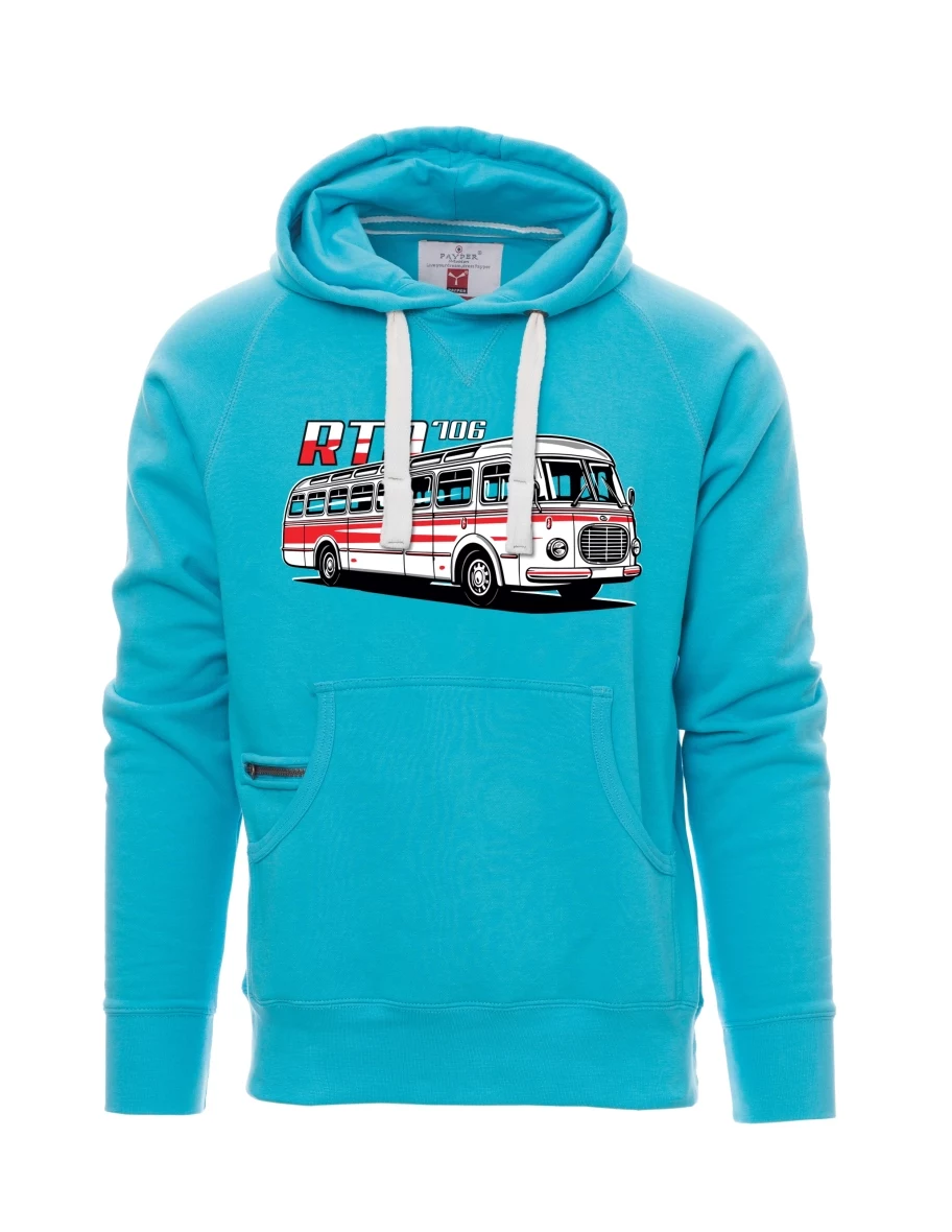 Hellblaues Sweatshirt für Männer Autobus RTO 706