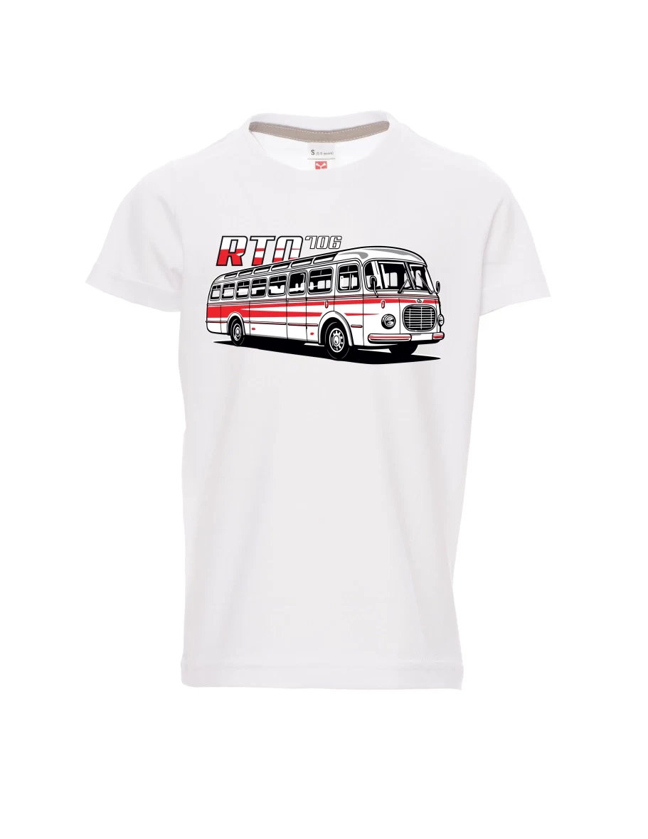 Weißes Kinder T-Shirt Autobus RTO 706
