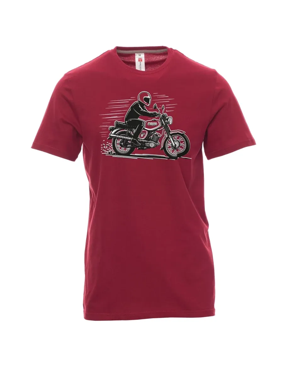 Dunkelrotes T-Shirt für Männer Motorrad Enduro S51