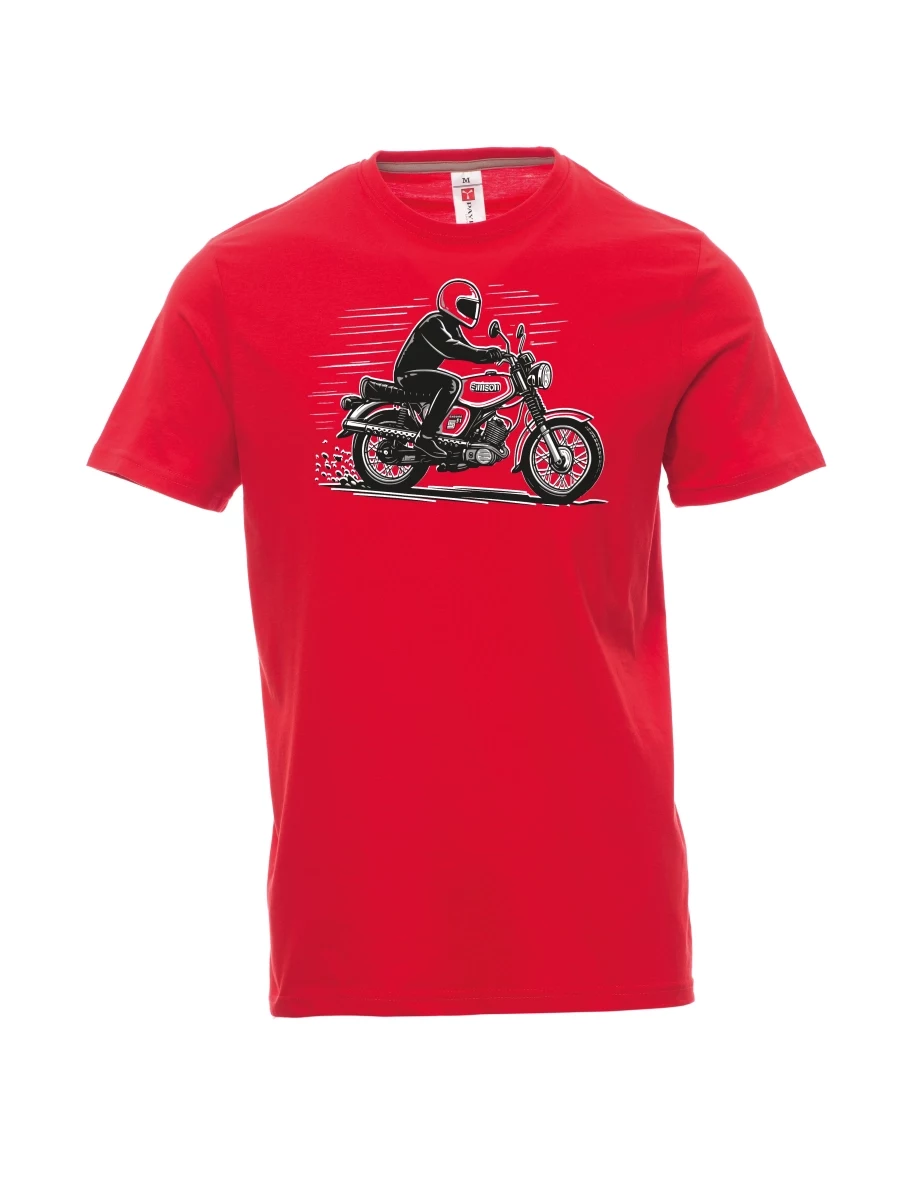 Rotes T-Shirt für Männer Motorrad Enduro S51